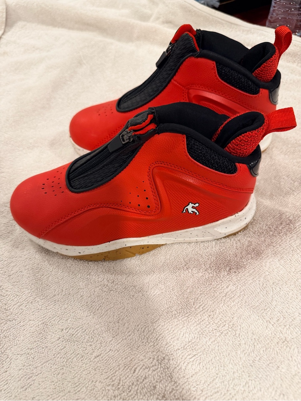 Kids Red Zipper-FRONT Athletic Shoes